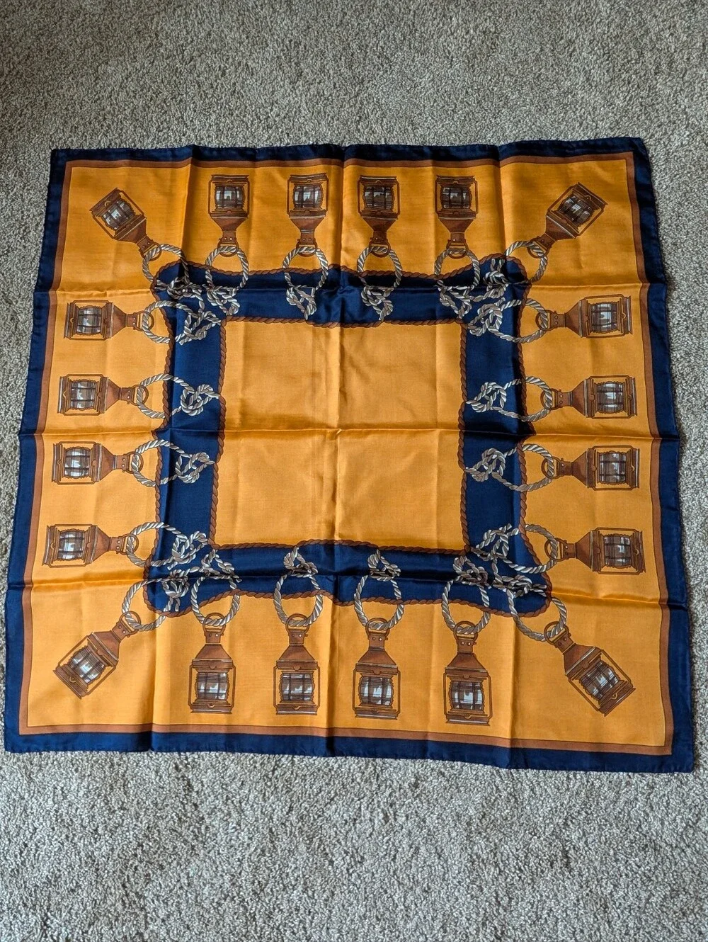 Luxury Navy and Gold Decorative Scarf